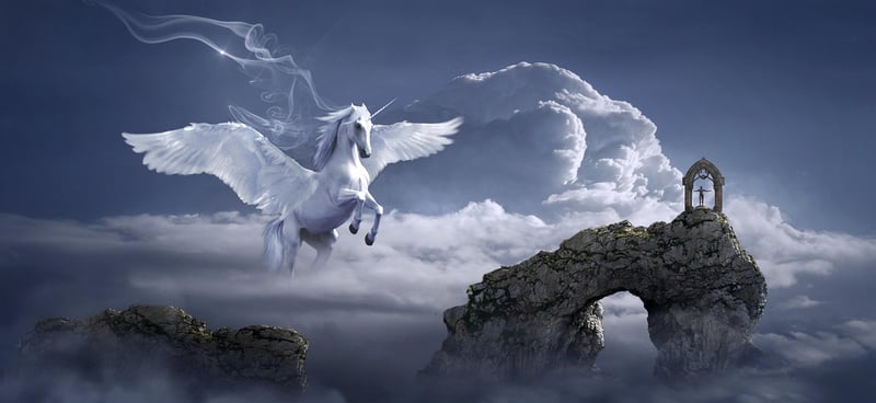 Fantasy unicorn in a magical forest